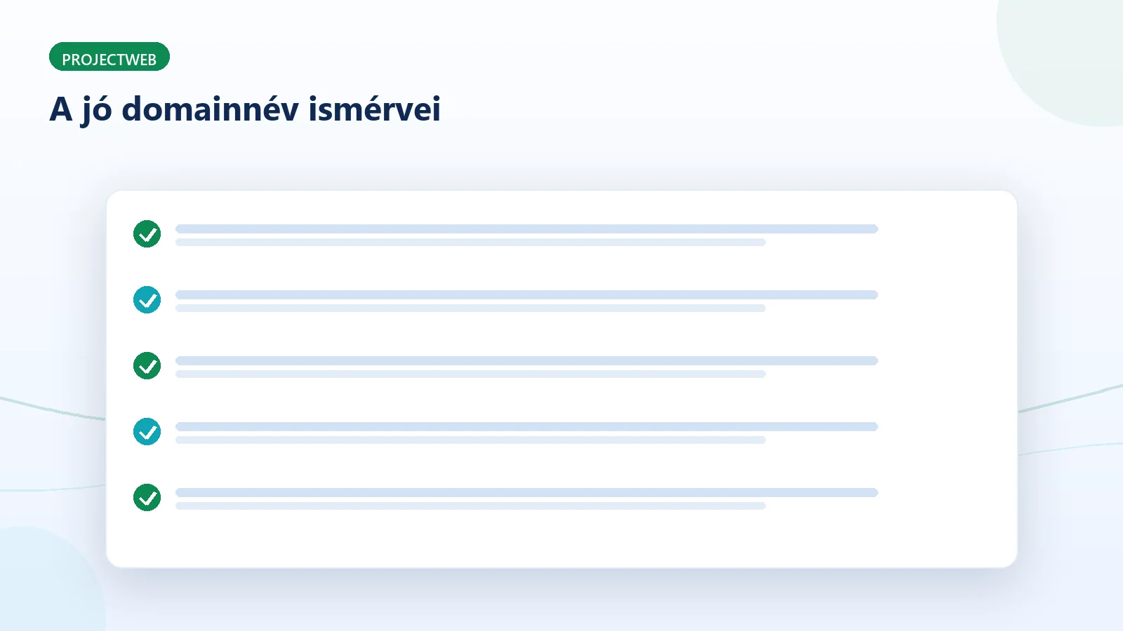 A jó domainnév ismérvei, ellenőrzőlista
