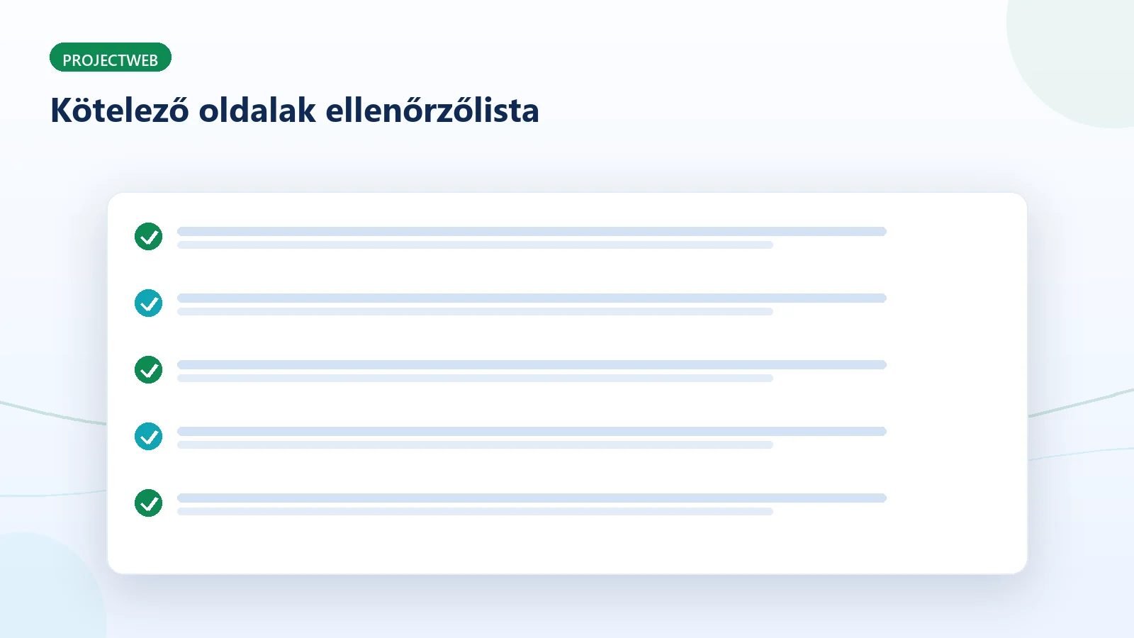 A weboldal kötelező oldalainak ellenőrzőlistája