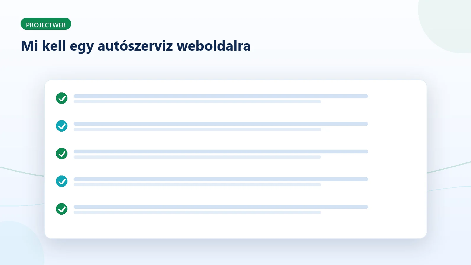 Egy autószerviz weboldal kötelező elemei, ellenőrzőlista
