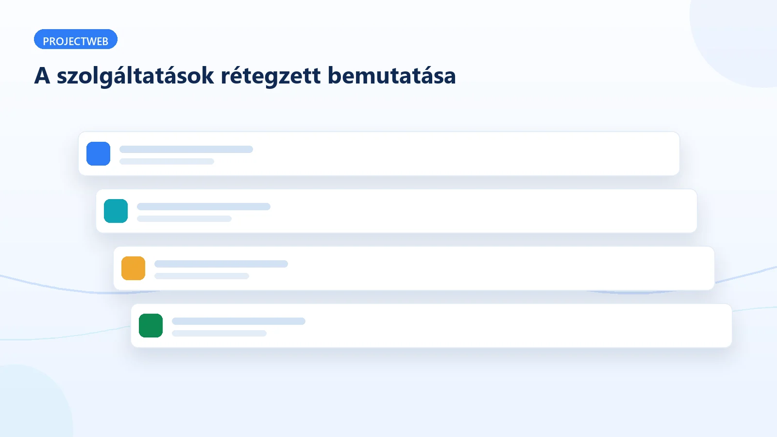 A könyvelési szolgáltatások strukturált, rétegzett bemutatása a weboldalon