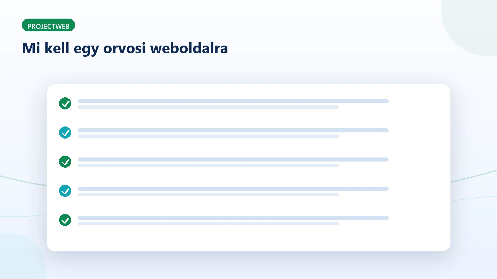 Egy orvosi magánrendelő weboldal kötelező elemei, ellenőrzőlista