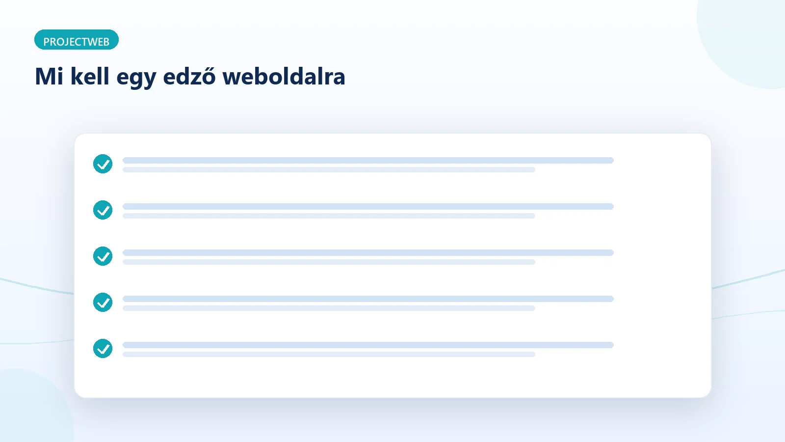 Egy személyi edző weboldal kötelező elemei, ellenőrzőlista